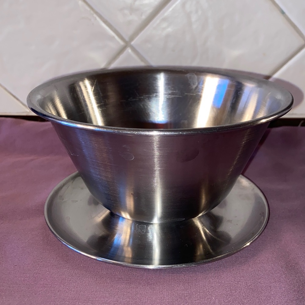 Vintage Leonard silver Stainless Steel Gravy bowl